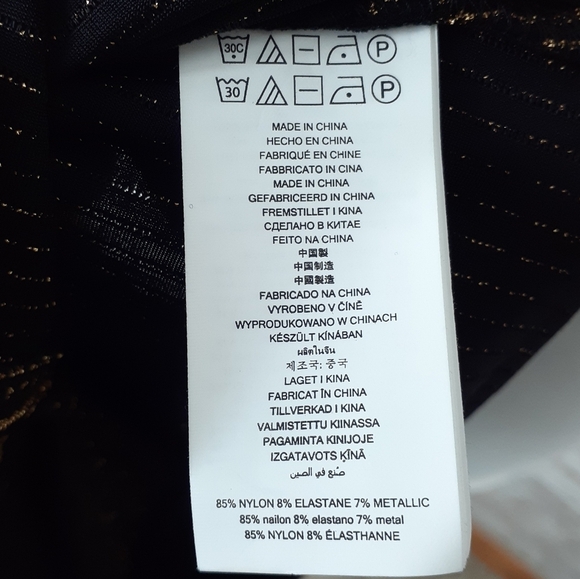 Michael Kors Cold Shoulder Top M Gold Black 198 - Picture 4 of 6